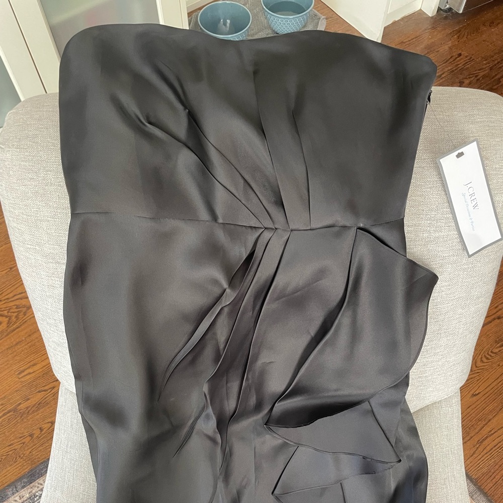BNWT j crew 100% silk black dress. Strapless. Never worn (bought 2). Size 12